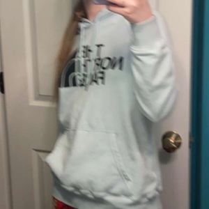 Light Blue North Face Hoodie